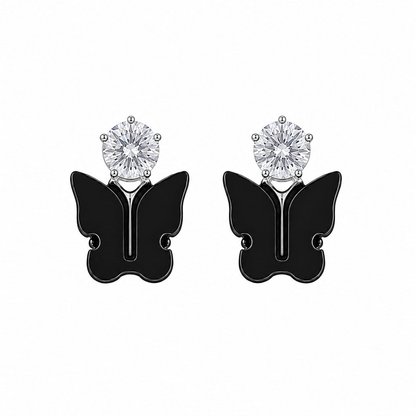 Black Butterfly Stud Korean Earrings for Women