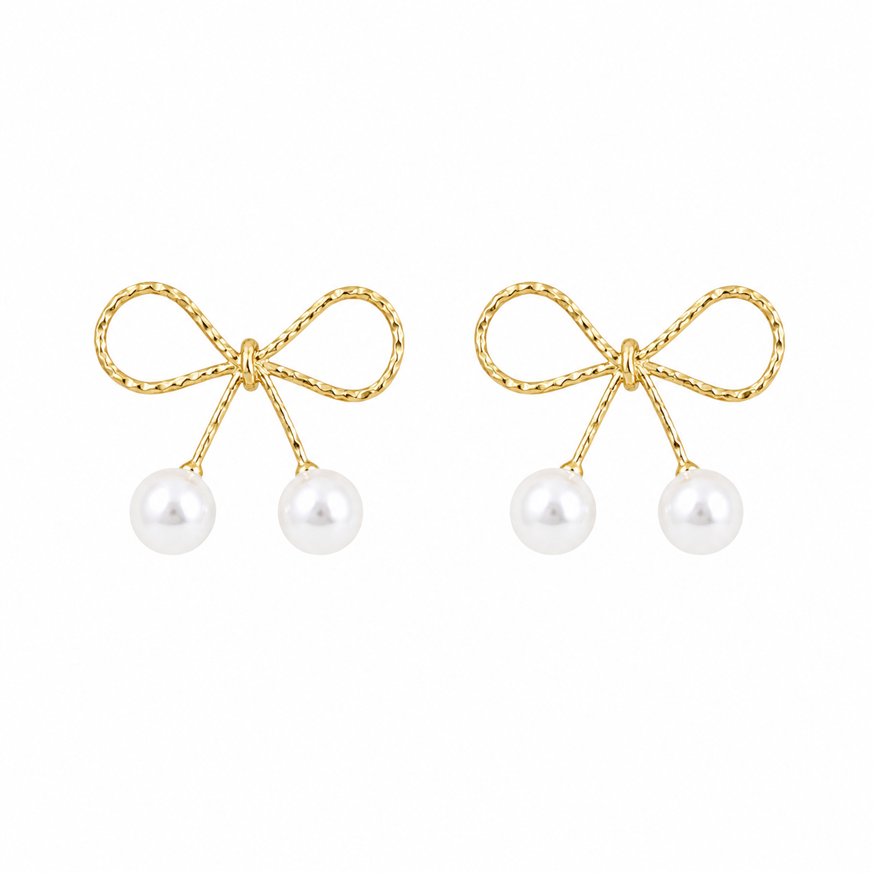 Bow Pearl Drop Korean Earrings for Women