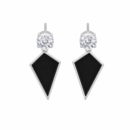 Black Triangle Stud Drop Korean Earrings for Women