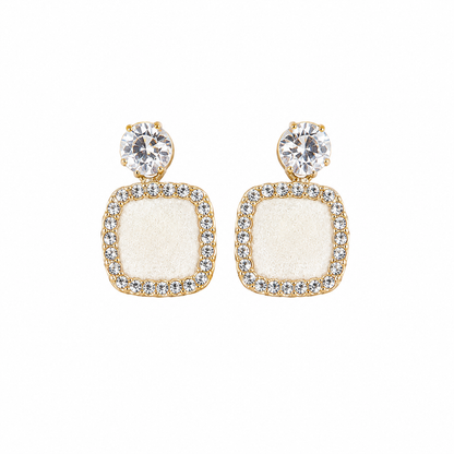 Elegant Crystal-Style Drop Korean Earrings for Women