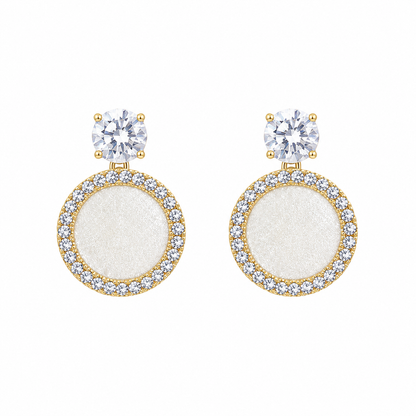 Elegant Round-Shaped Crystal Drop Korean Earrings for Women