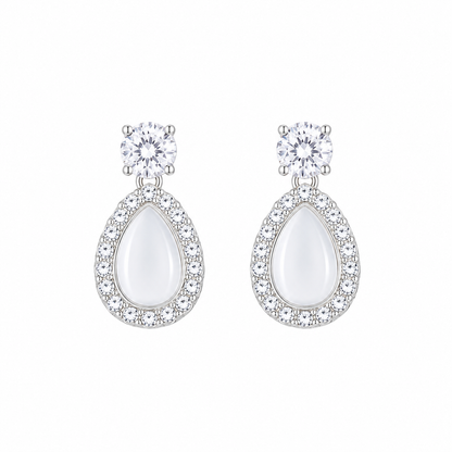 Elegant Pear-Shaped Crystal Drop Korean Earrings for Women
