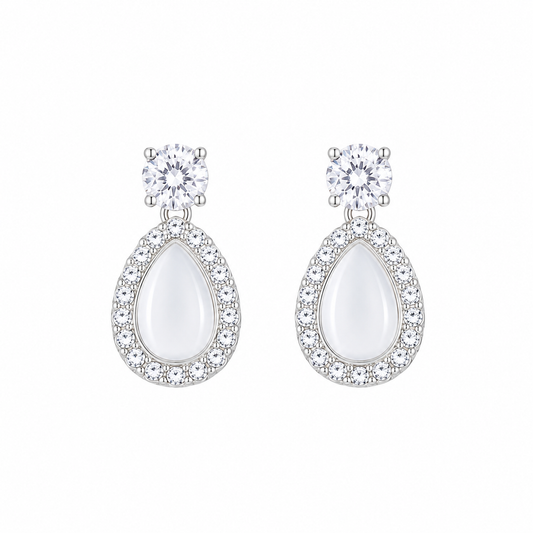 Elegant Pear-Shaped Crystal Drop Korean Earrings for Women