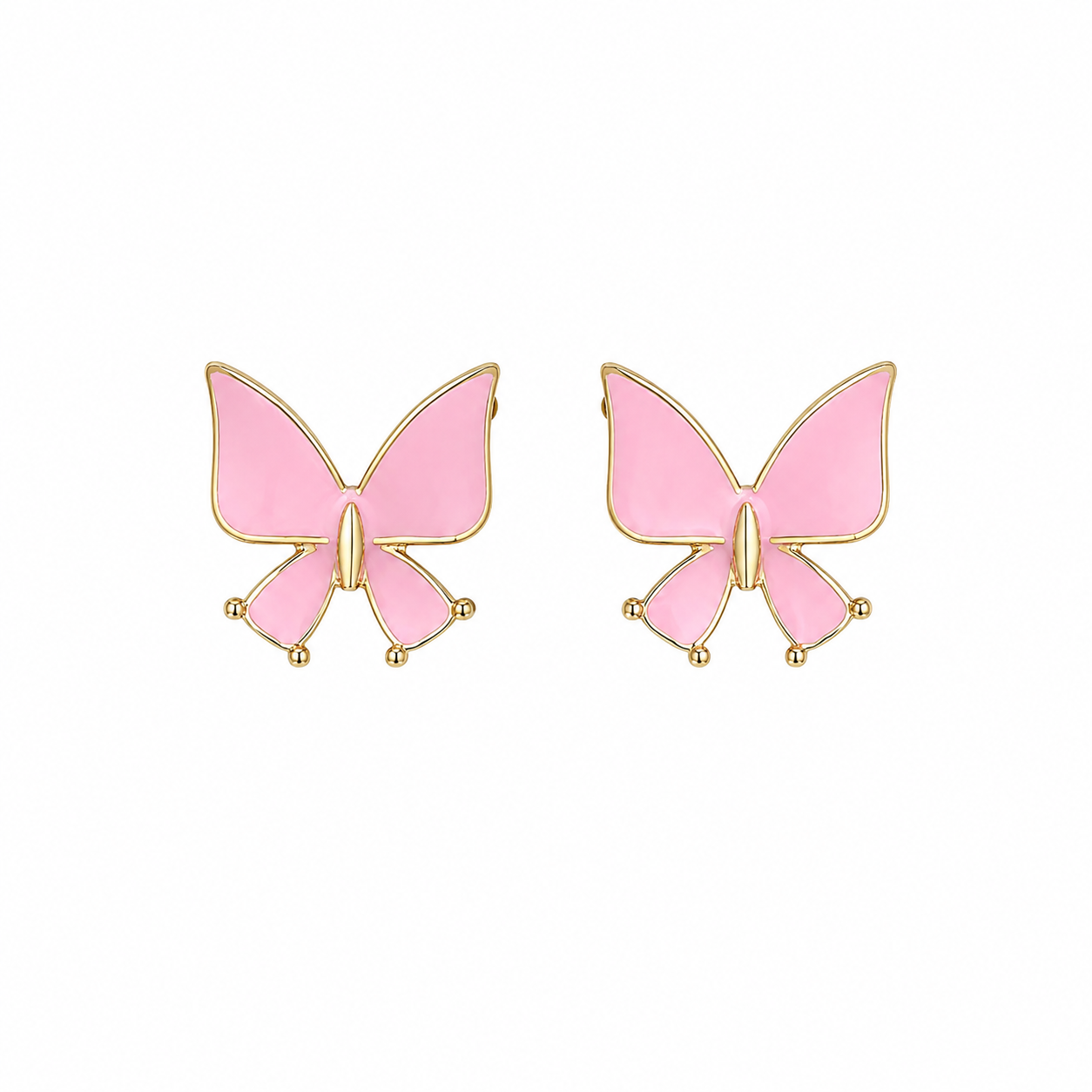 Cute Butterfly Enamel Stud Korean Earrings for Women and Girls