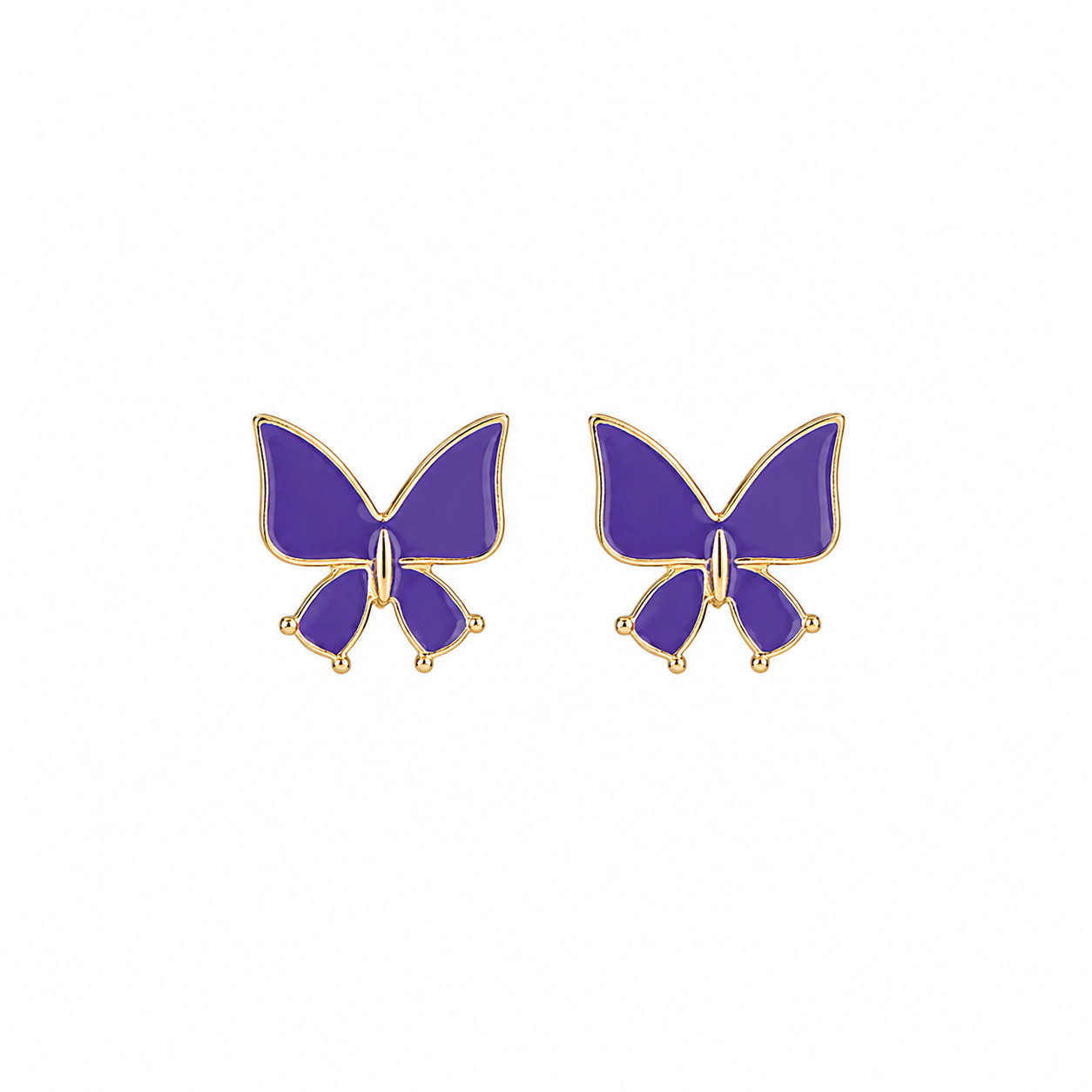 Cute Butterfly Enamel Stud Korean Earrings for Women and Girls