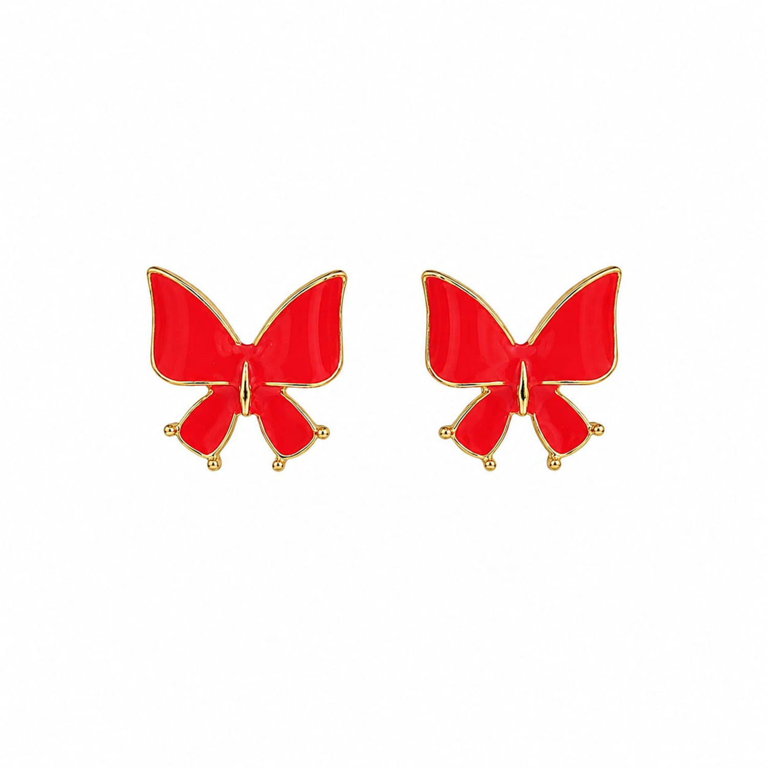 Cute Butterfly Enamel Stud Korean Earrings for Women and Girls