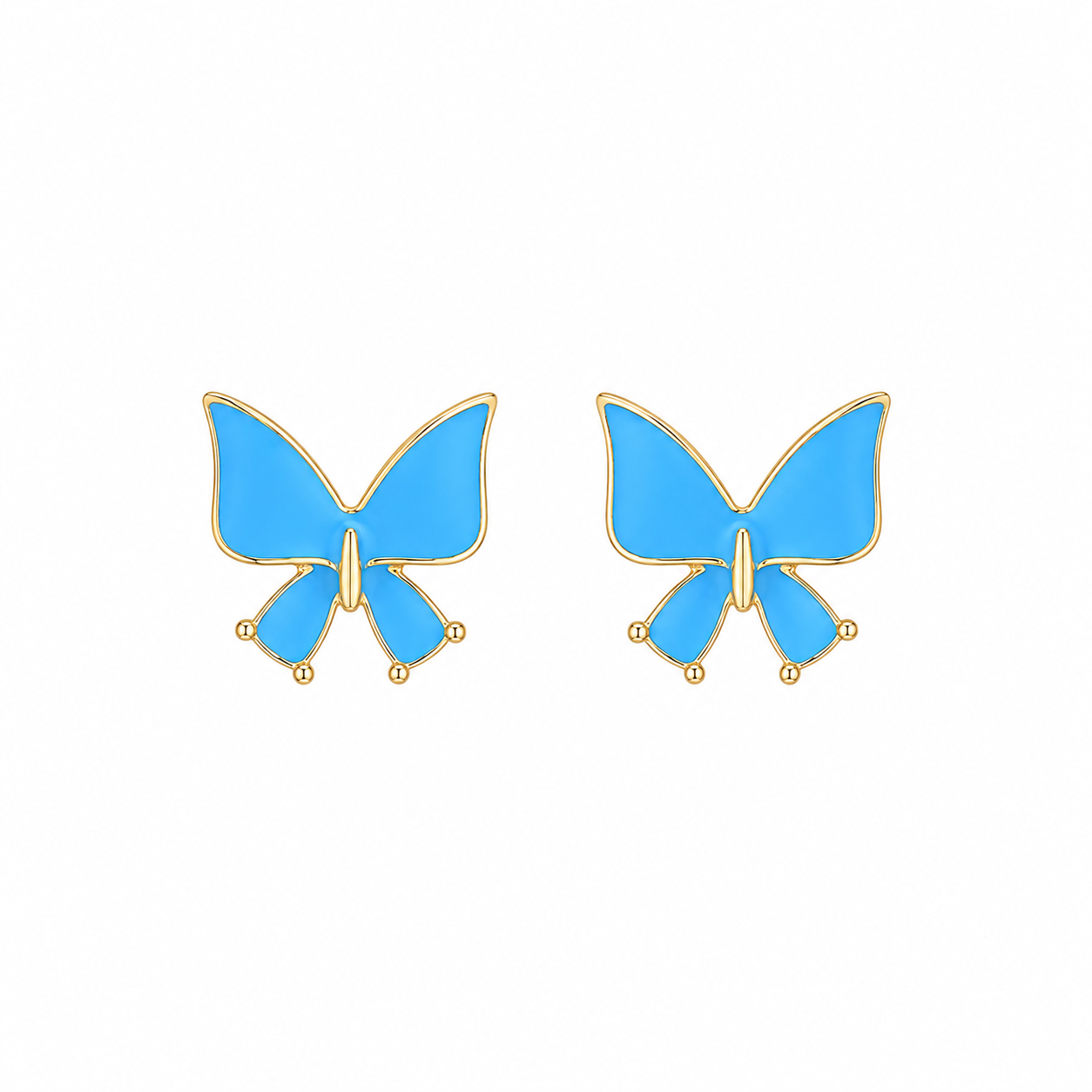 Cute Butterfly Enamel Stud Korean Earrings for Women and Girls