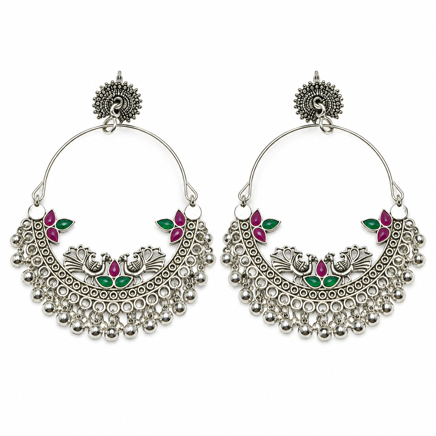 Oxidized Contemporary Hoop Earrings for Girls & Women's