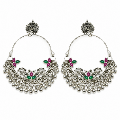 Oxidized Contemporary Hoop Earrings for Girls & Women's