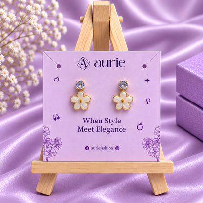 Elegant Crystal Floral Drop Earrings for Girls & Women's