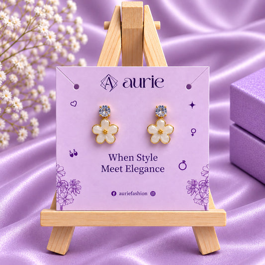 Elegant Crystal Floral Drop Earrings for Girls & Women's