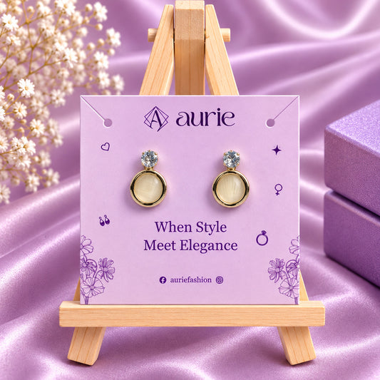 Sparkling Round Crystal Stud Earrings for Girls & Women's