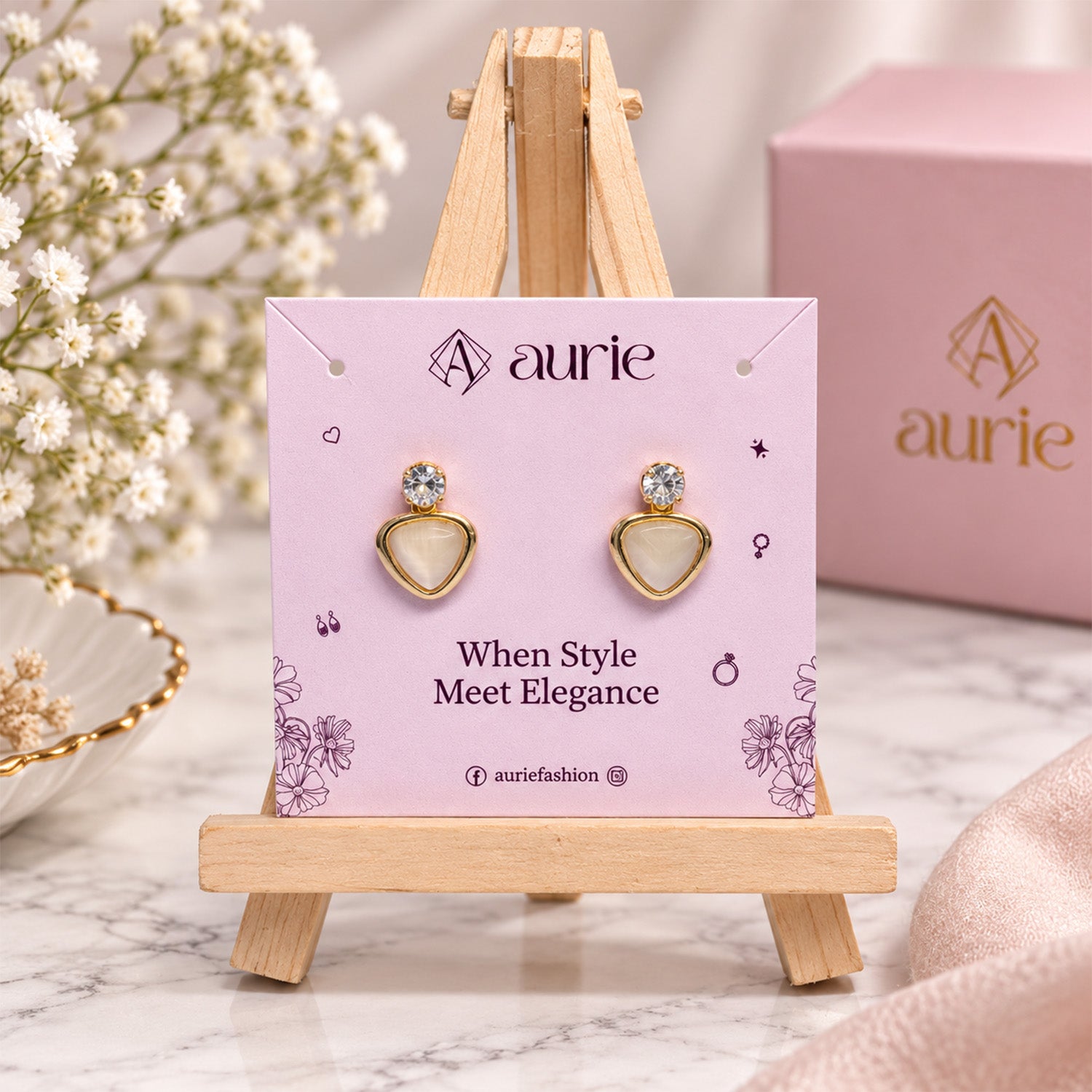 Solitaire Top Triangular Earrings for Girls & Women's