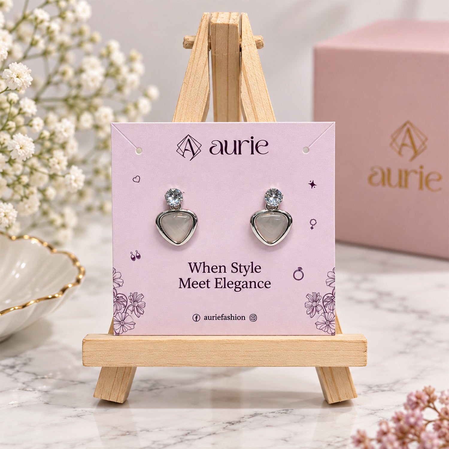 Solitaire Top Triangular Earrings for Girls & Women's