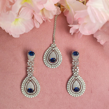 AD Stone Studded Floral Cluster Jewellery Set