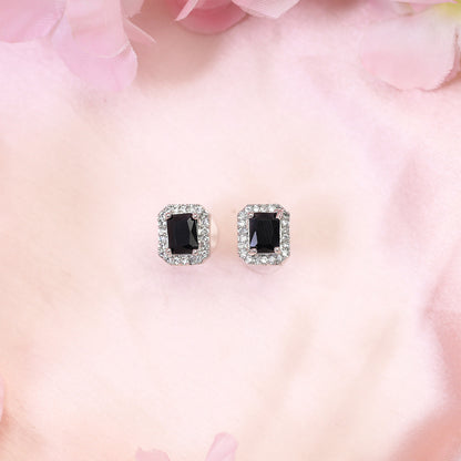 Square AD Stone Pendant Necklace, Earrings & Ring Jewellery Set for Women