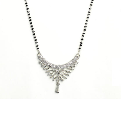 Elegant Leaf Patterned American Diamond Mangalsutra