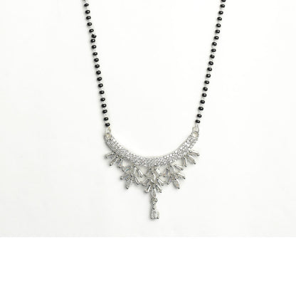 Elegant Crescent Patterned American Diamond Mangalsutra