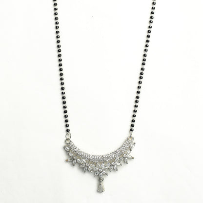 Elegant Floral Patterned American Diamond Mangalsutra