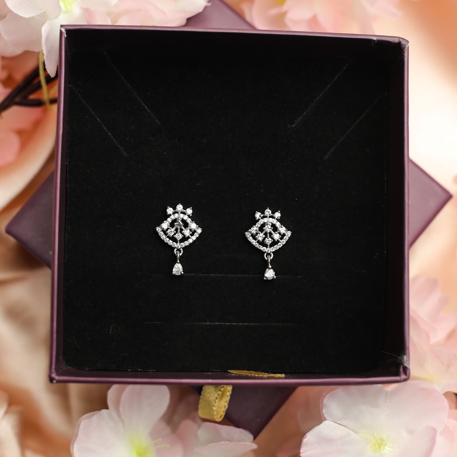 Intricate Crescent AD Mangalsutra with Earrings