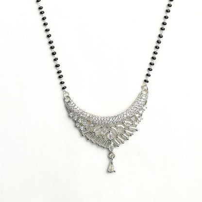 Elegant Rose Patterned American Diamond Mangalsutra