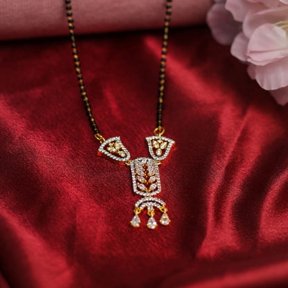 AURIE Arch Wave American Diamond Mangalsutra with Earrings