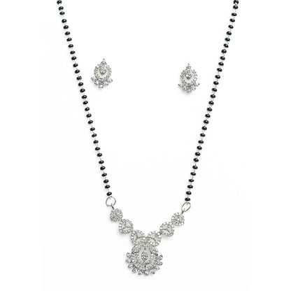 AURIE Swirl American Diamond Mangalsutra with Earrings