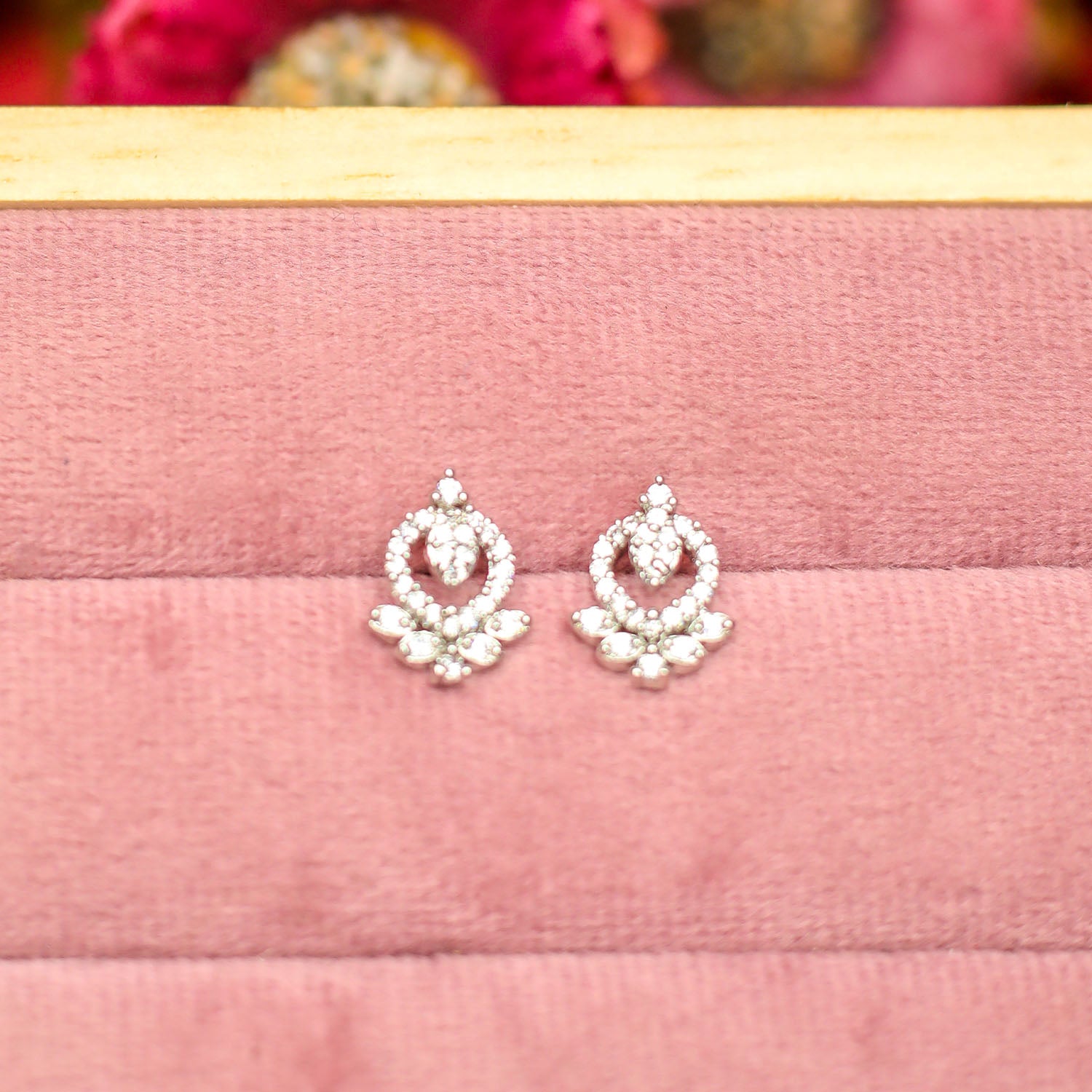 AURIE Swirl American Diamond Mangalsutra with Earrings