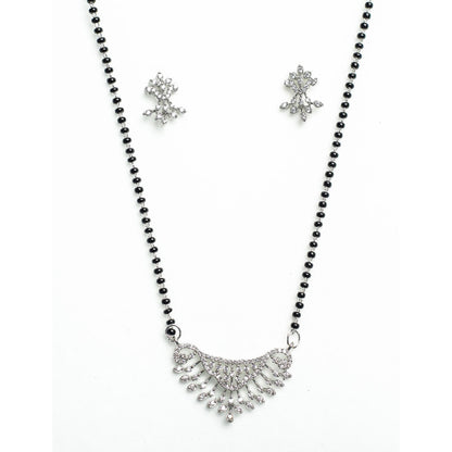 AURIE Bloom Strand American Diamond Mangalsutra with Earrings