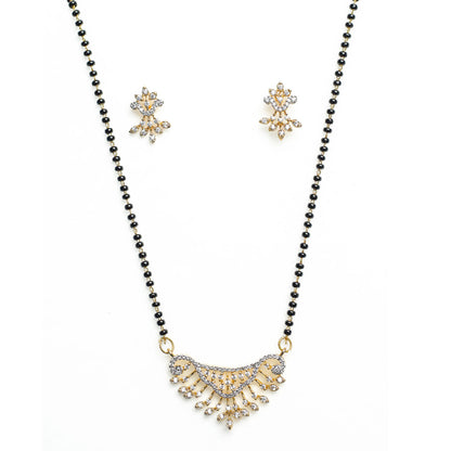 AURIE Bloom Strand American Diamond Mangalsutra with Earrings