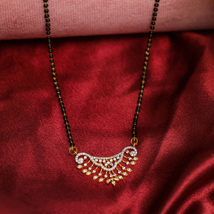 AURIE Bloom Strand American Diamond Mangalsutra with Earrings