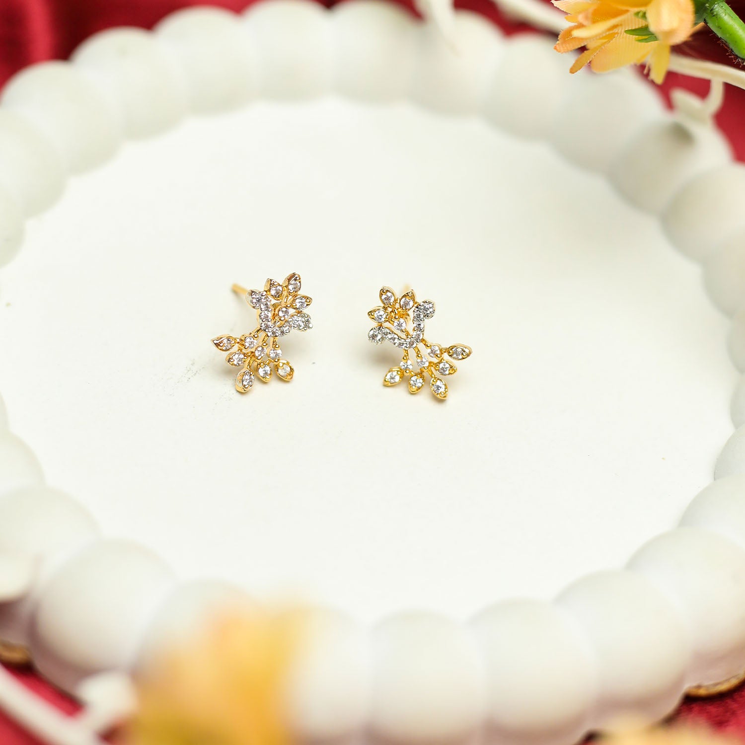 AURIE Bloom Strand American Diamond Mangalsutra with Earrings
