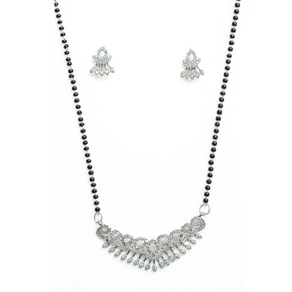 AURIE Snow Strand American Diamond Mangalsutra with Earrings