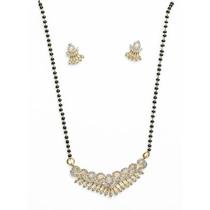 AURIE Snow Strand American Diamond Mangalsutra with Earrings