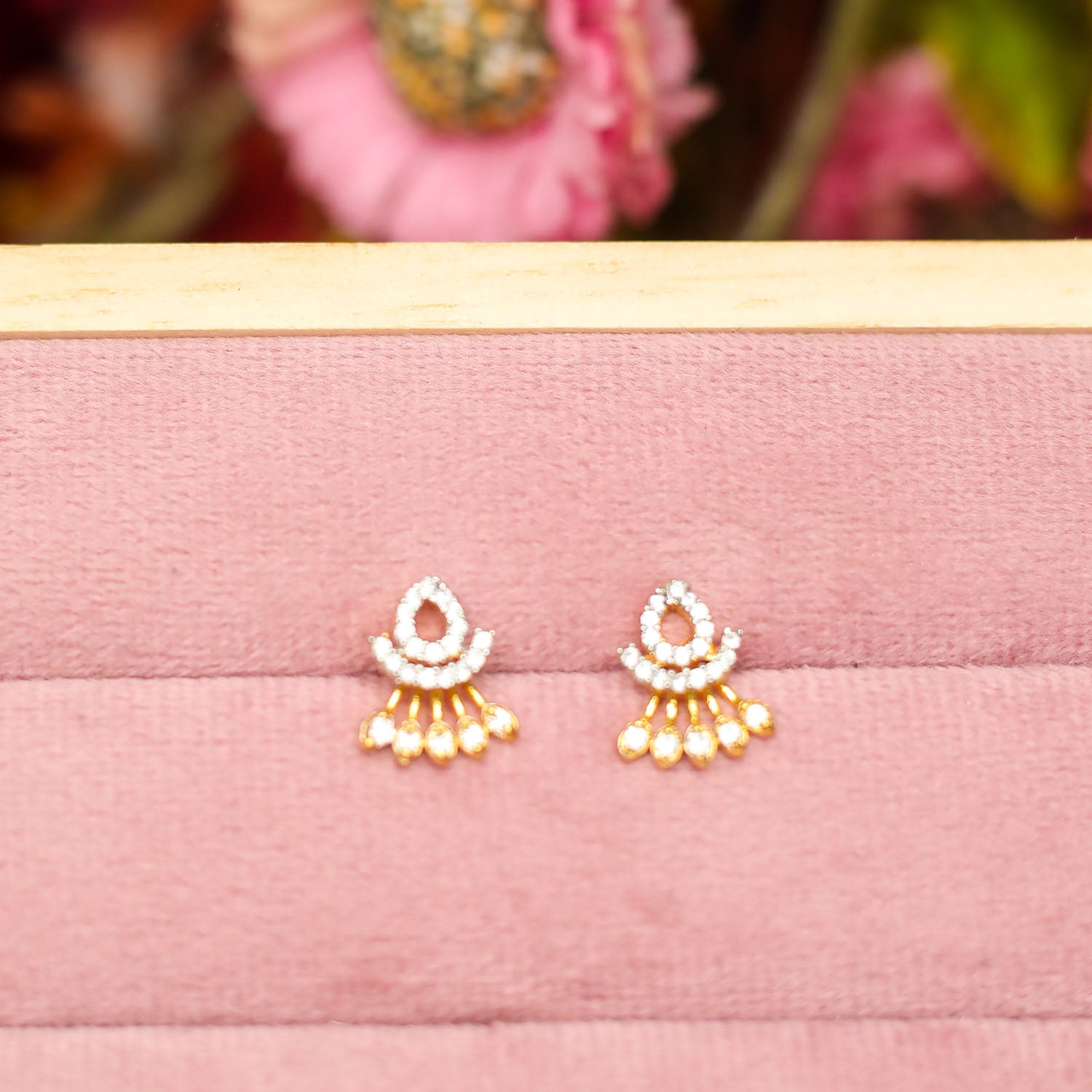 AURIE Snow Strand American Diamond Mangalsutra with Earrings