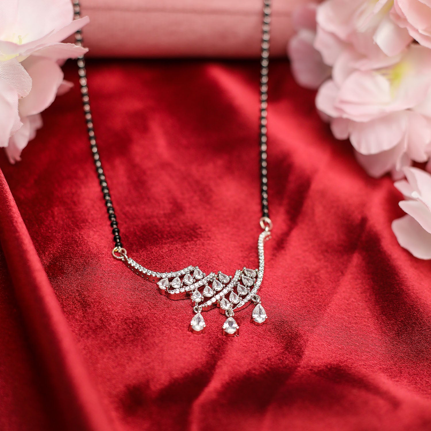 AURIE Paradise American Diamond Mangalsutra with Earrings