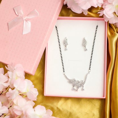 AURIE Paradise American Diamond Mangalsutra with Earrings