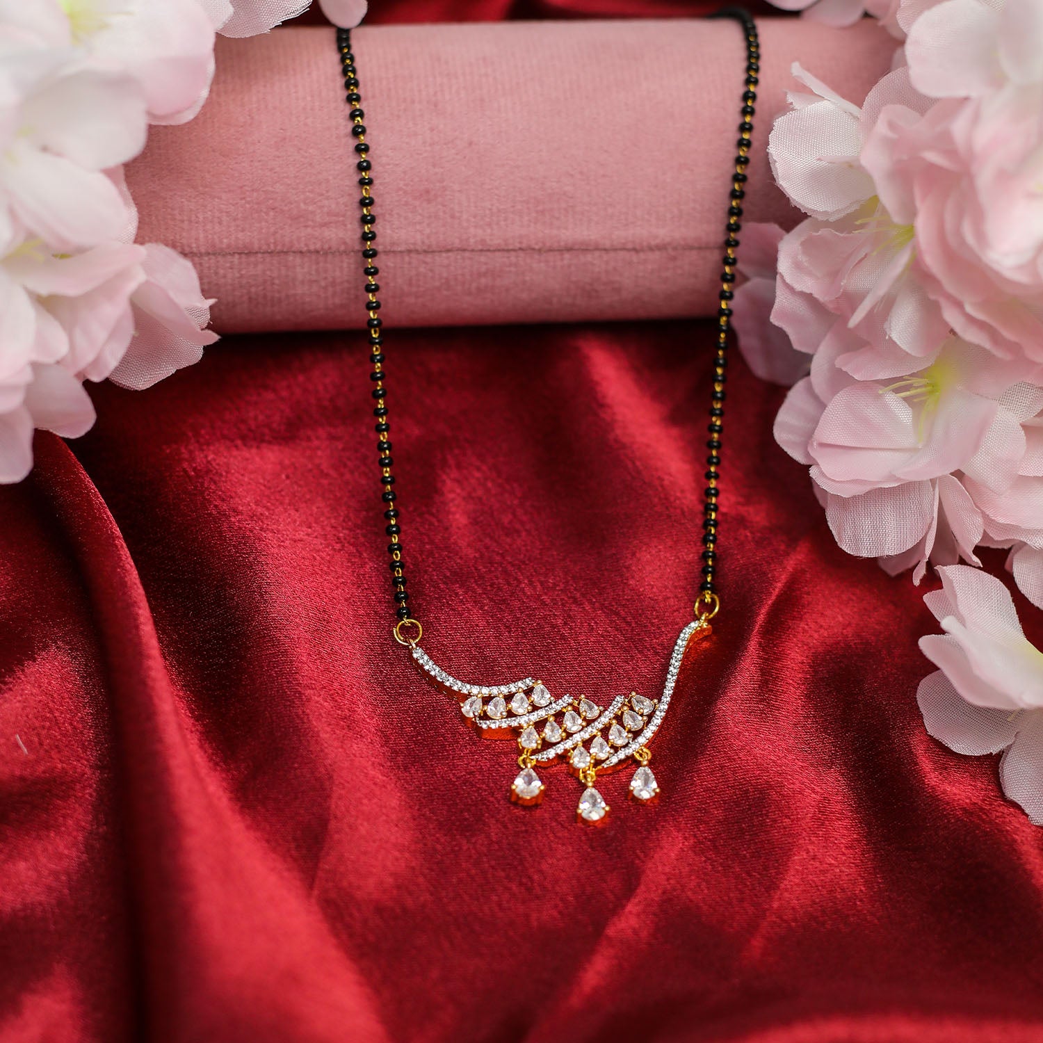 AURIE Paradise American Diamond Mangalsutra with Earrings