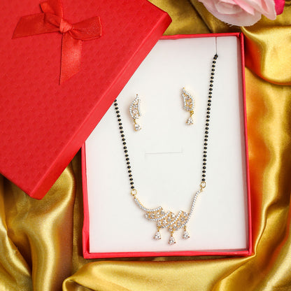 AURIE Paradise American Diamond Mangalsutra with Earrings
