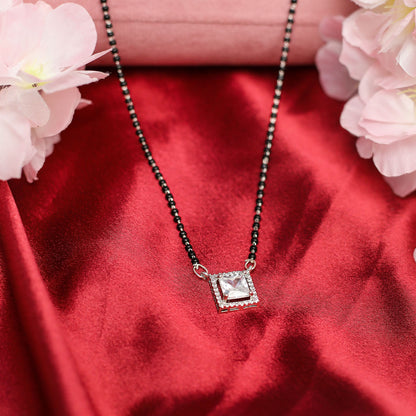 AURIE Snow Stone American Diamond Mangalsutra with Earrings