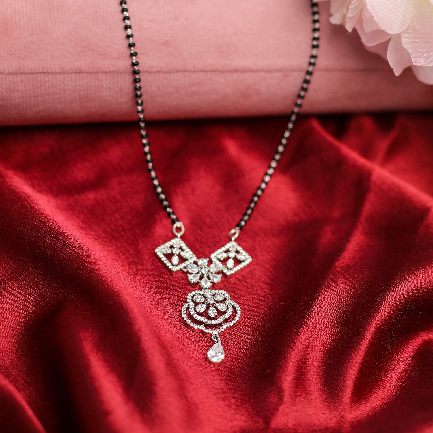 AURIE Enticing American Diamond Mangalsutra with Earrings