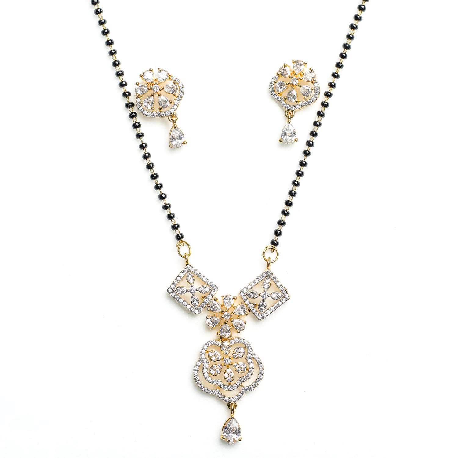 AURIE Enticing American Diamond Mangalsutra with Earrings