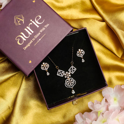 AURIE Enticing American Diamond Mangalsutra with Earrings