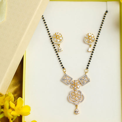 AURIE Enticing American Diamond Mangalsutra with Earrings
