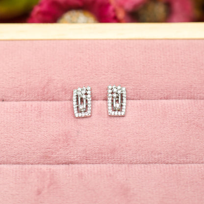 AURIE Rectangular American Diamond Mangalsutra with Earrings