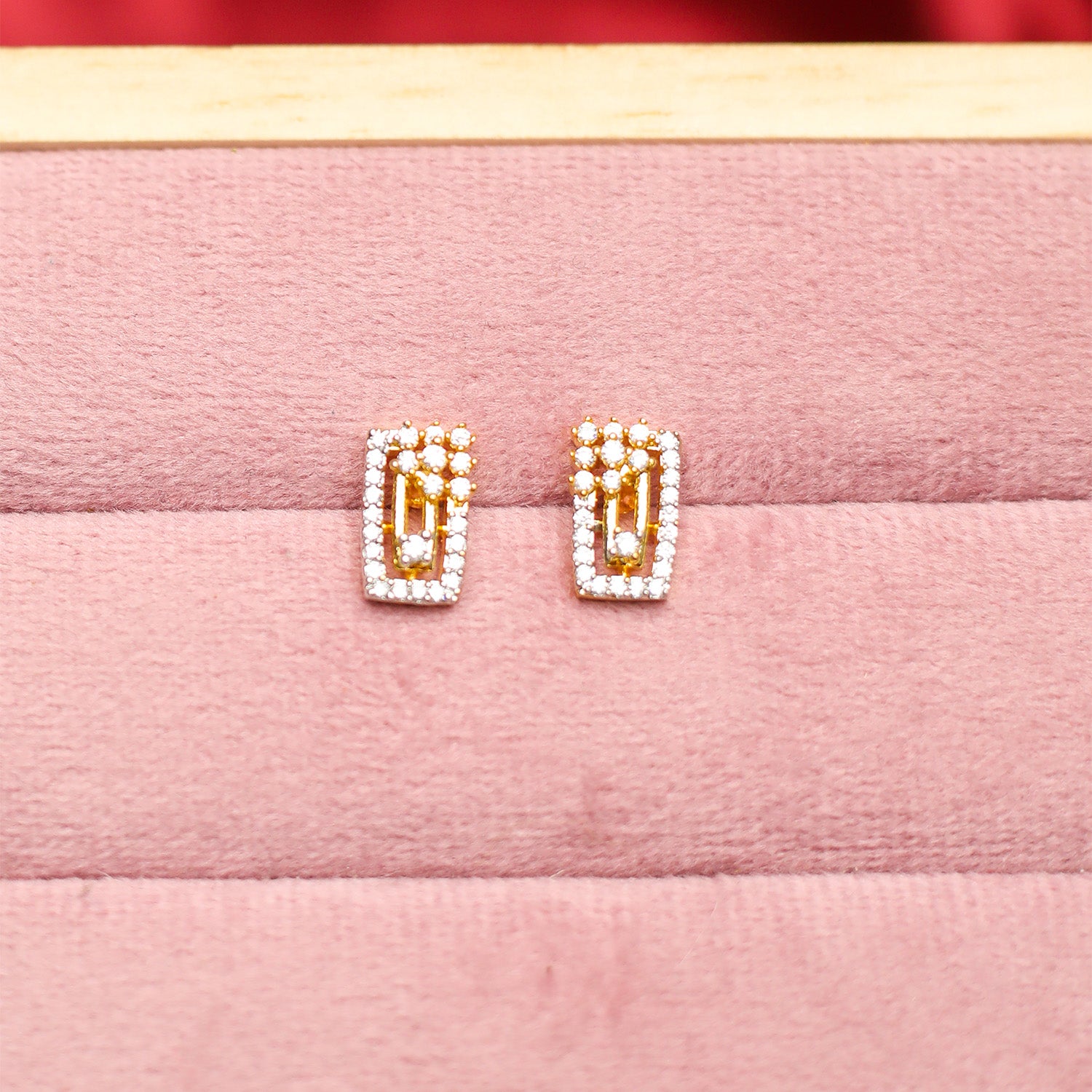 AURIE Rectangular American Diamond Mangalsutra with Earrings