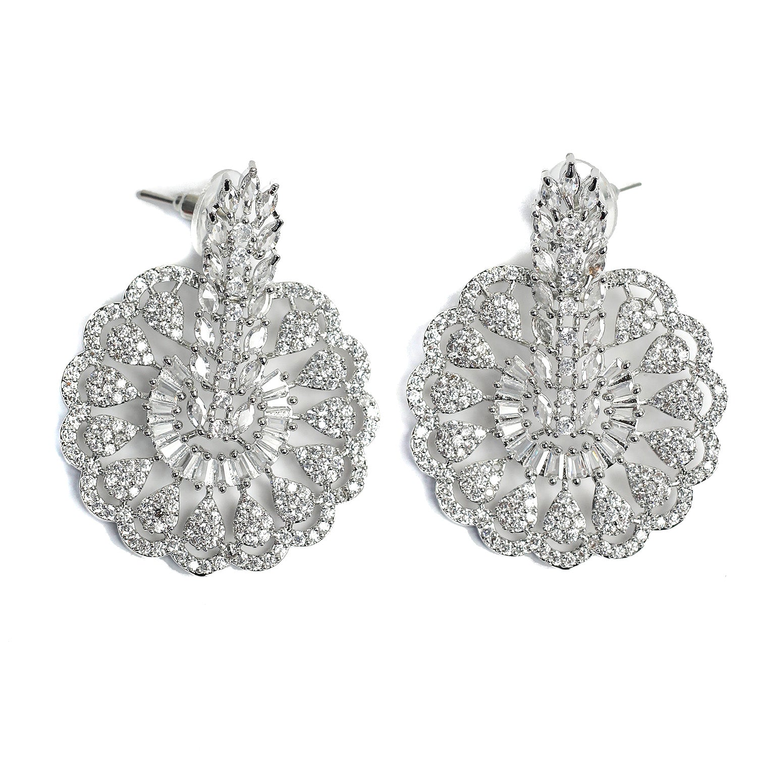 Intricate Floral Centerpiece Round Necklace Set