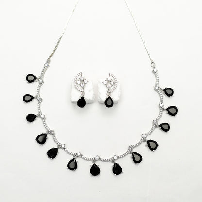 Multicolor Teardrop Stone Necklace Set for Girls & Women's