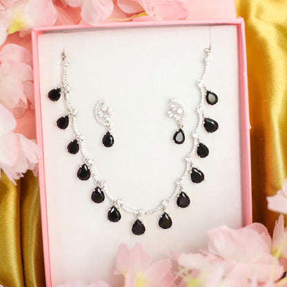 Multicolor Teardrop Stone Necklace Set for Girls & Women's