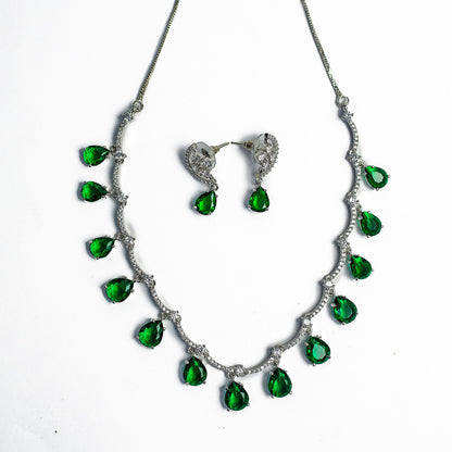 Multicolor Teardrop Stone Necklace Set for Girls & Women's